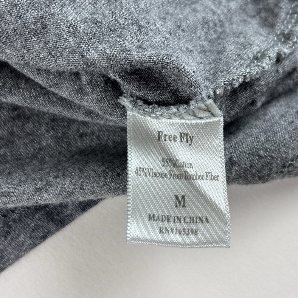 Free Fly Mens Medium Heather Grey Bamboo Blend Henley T-Shirt Size - Picture 8 of 9